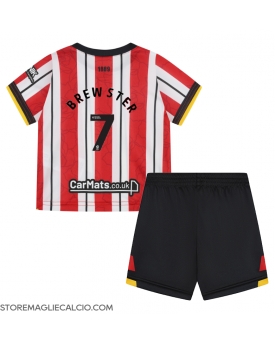 Sheffield United Rhian Brewster #7 Maglia Gara Casa Repliche 2024-25 Bambino Maniche Corte